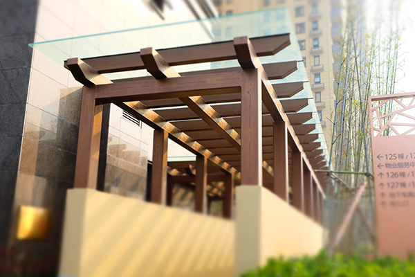 昆山市北大資源理城廊架木紋漆施工項(xiàng)目